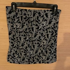 Black and white Paisley halter top.